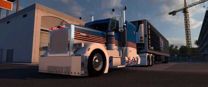 Skins 389 Pinga Blue - White Skin American Truck Simulator mod