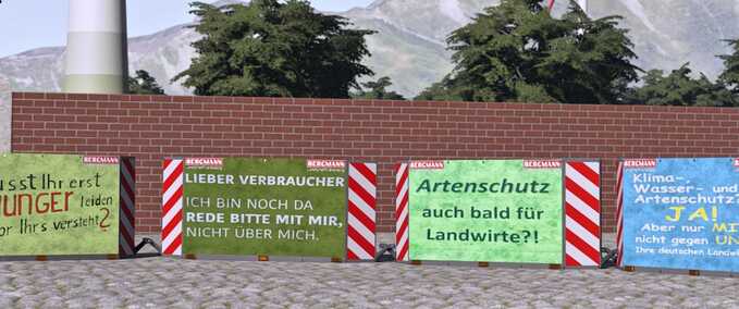 Anbaugeräte Schilder der Demonstration Landwirtschafts Simulator mod
