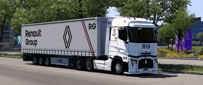 Trucks Renault Group Skins (Trailer and Renault_T Truck) Eurotruck Simulator mod