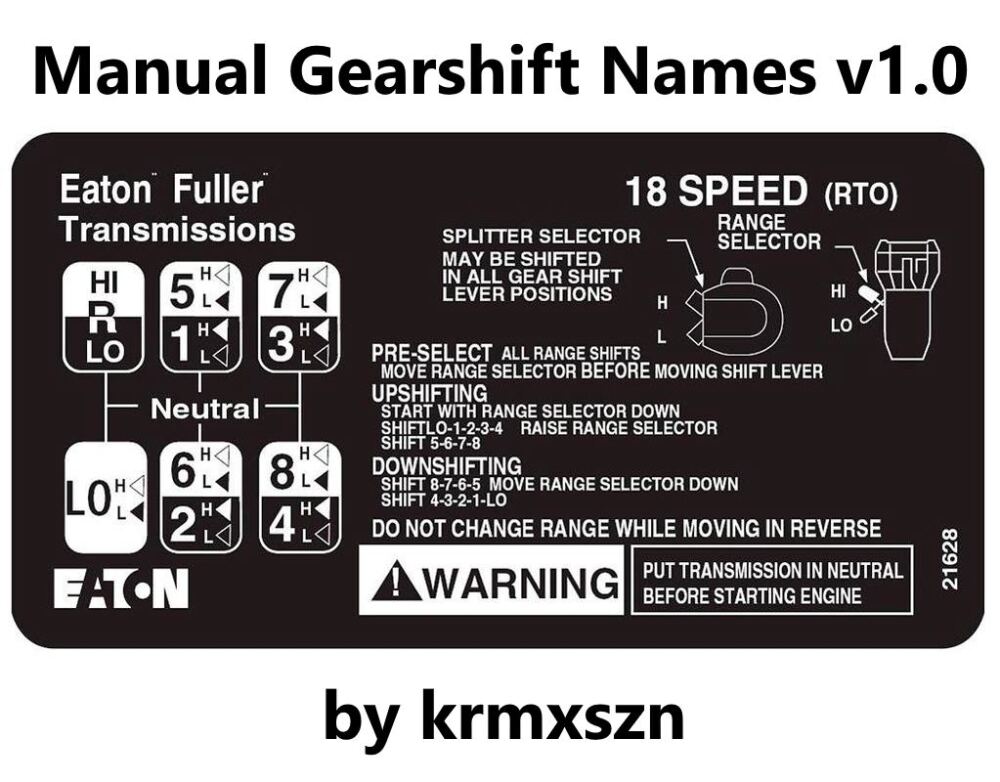 Manual Gearshift Names - Thumbnail 1
