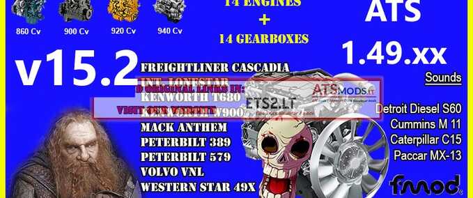 Trucks [ATS] Powerful Engines & Gearboxes Pack  American Truck Simulator mod