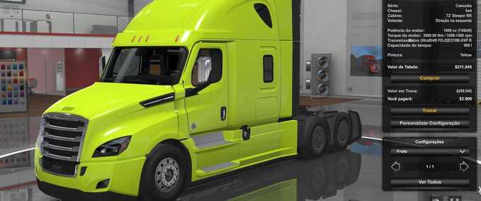 Trucks FREIGHTLINER CASCADIA 1000 HP ENGINE  American Truck Simulator mod