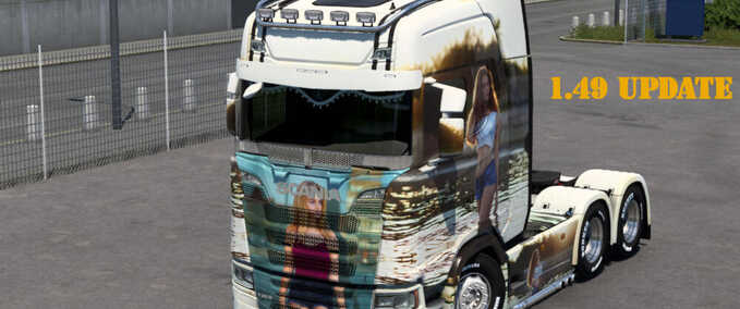 Trucks Scania Woman Skin 03  Eurotruck Simulator mod
