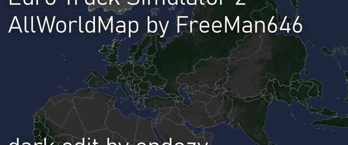 Mods AllWorldMap Dark Mode Eurotruck Simulator mod