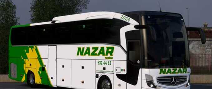 Trucks Mercedes Travego 16 SHD Nazar Turizm Kaplaması Eurotruck Simulator mod