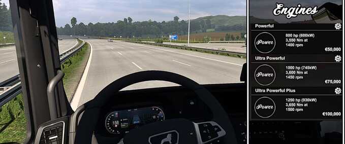 Trucks New Powerful Engines Eurotruck Simulator mod