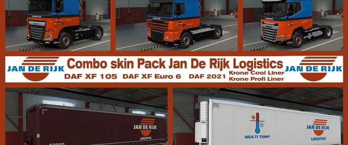 Trucks Combo skin Pack Jan De Rijk Logistics  Eurotruck Simulator mod