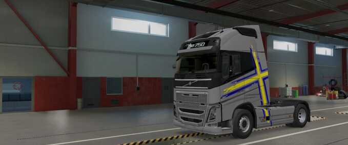 Trucks Volvo FH 2012 Sweeden Power Skin Eurotruck Simulator mod