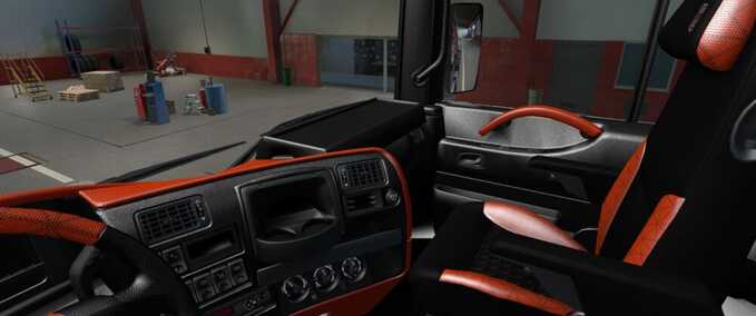 Trucks Renault Magnum Black - Orange Interior Eurotruck Simulator mod