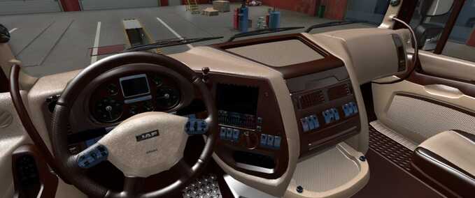 Trucks DAF XF 105 Beige - Brown Interior Eurotruck Simulator mod