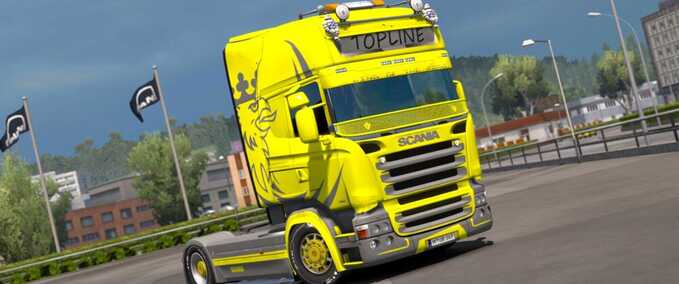 Trucks Scania Grey Yellow RJL Eurotruck Simulator mod