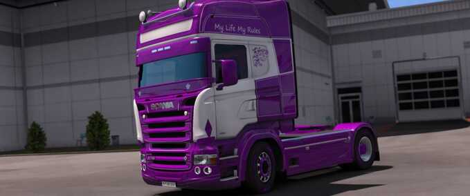 Trucks Scania RJL My Life My Rules Purple Skin Eurotruck Simulator mod