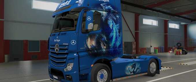 Trucks Mercedes Actros MP4 Blue Dragon Skin Eurotruck Simulator mod