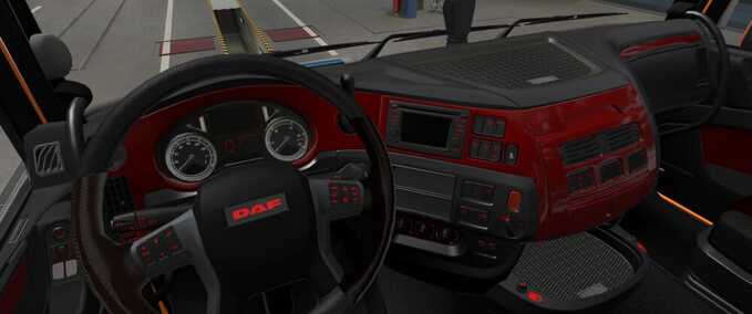 Trucks DAF XF Euro 6 Red Interior Eurotruck Simulator mod