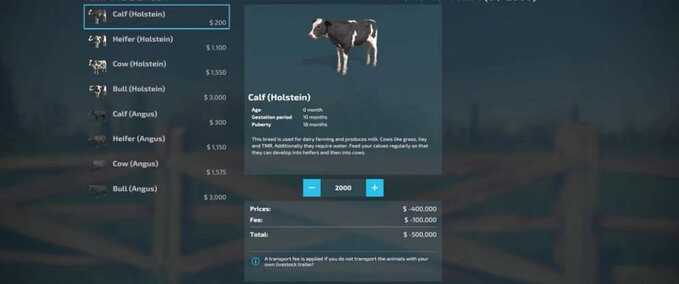 Gameplay Anhebung der Kaufhöchstgrenze für Tiere Landwirtschafts Simulator mod