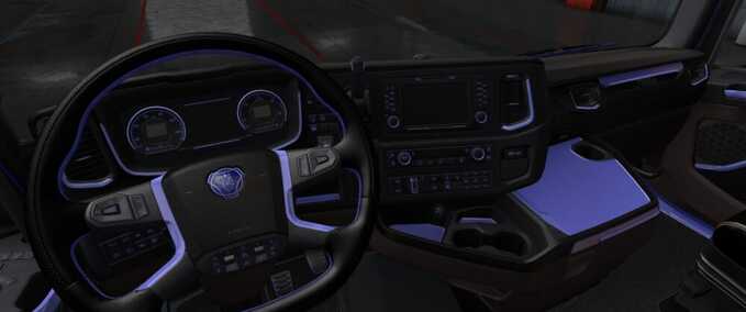Trucks Scania S & R Black - Purple Interior Eurotruck Simulator mod