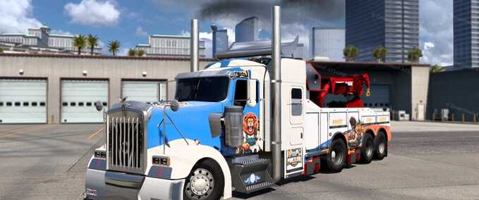 Trucks Kenworth W900 Cabin Crane Ponce Towing  American Truck Simulator mod