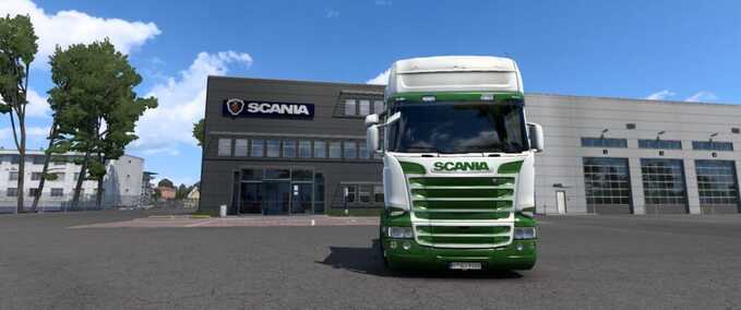 Trucks SCANIA RJL Green White Skin Eurotruck Simulator mod