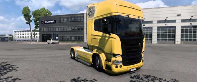Trucks SCANIA RJL Yellow Black Skin Eurotruck Simulator mod