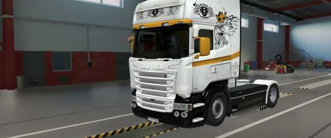 Trucks Scania RJL White Skin Eurotruck Simulator mod