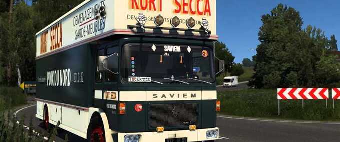 Saviem SM Truck + Interior + Trailers  Mod Image