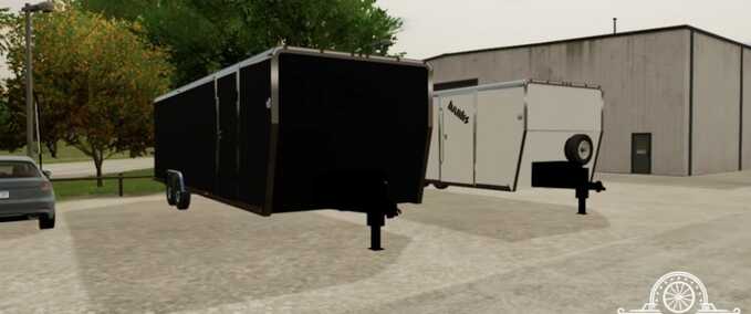 Auflieger 30FT Box Transport Anhänger Landwirtschafts Simulator mod
