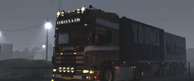 Trucks Scania 164L V8 580 + Trailer Poiroux & Fils  Eurotruck Simulator mod