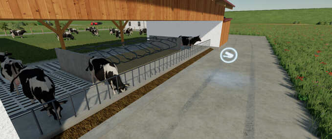 Tierställe Kuhstall L-Form Landwirtschafts Simulator mod