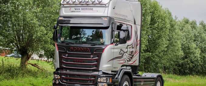 Trucks Scania RJL R6 Silver Griffin Roy Van Merode Eurotruck Simulator mod
