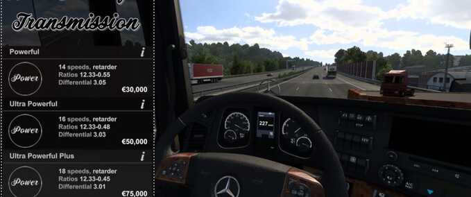 Trucks New Powerful Transmission  Eurotruck Simulator mod