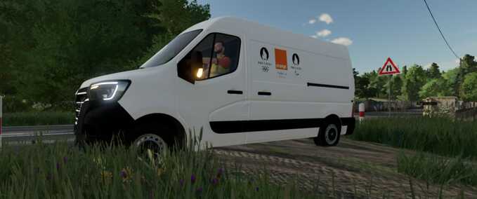 PKWs Renault Master Orange Elektrische Dienstleistungen Landwirtschafts Simulator mod