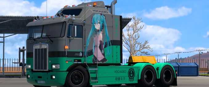 Trucks Kenworth K100-E (Overfloater) Hatsune Miku Skin  Eurotruck Simulator mod