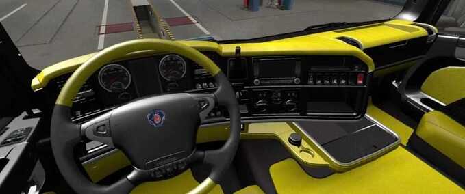 Scania R2009 Yellow Black Interior  Mod Image