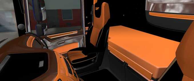 Trucks DAF XF E6 Orange Interior Eurotruck Simulator mod