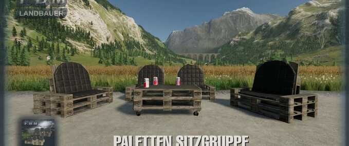 Gebäude Paletten-Sitzgruppe Landwirtschafts Simulator mod