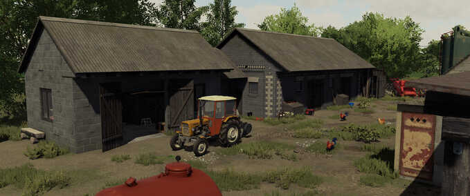 Animal Pens Cowshed With Garage Farming Simulator mod