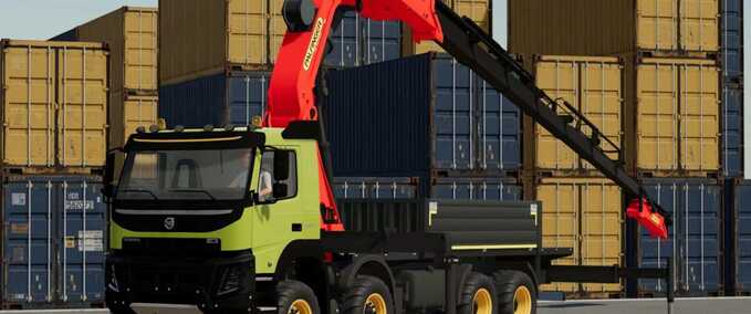 Volvo FMX Truck mit Palfinger-Kran Mod Image