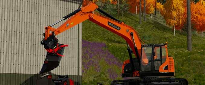 Exevators Doosan 235LCR Edit + Rotortilt Farming Simulator mod