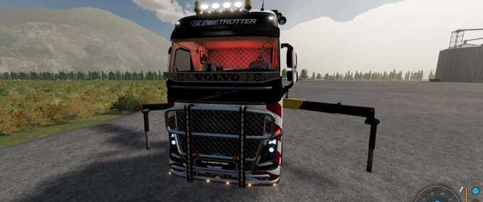 Trucks Volvo FH16 5 axles with Effer crane Farming Simulator mod