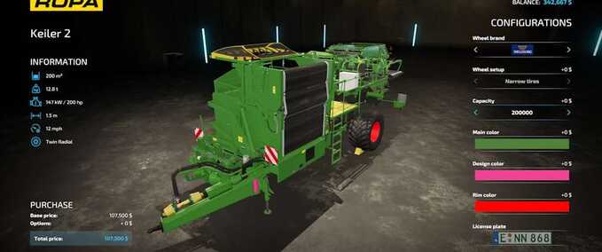 Selbstfahrer Ropa Keiler 2 Landwirtschafts Simulator mod