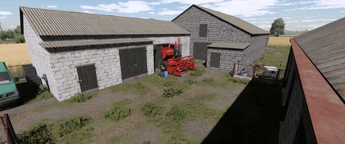 Tierställe Kuhstall mit Garage Landwirtschafts Simulator mod