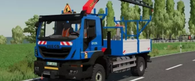 Other Vehicles Renault D16 & Iveco X-Way Enedis Crane Trucks Farming Simulator mod