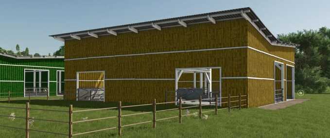 Animal Pens Yellow Cow Barn Farming Simulator mod