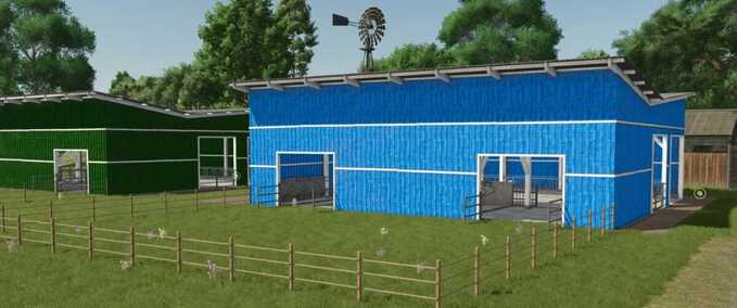 Tierställe Blauer Kuhstall Landwirtschafts Simulator mod