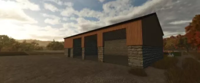 Schuppen Holzverkleidete Maschinenhalle Landwirtschafts Simulator mod