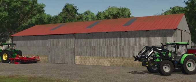 Gebäude Garage 28 x 11 Meter Landwirtschafts Simulator mod