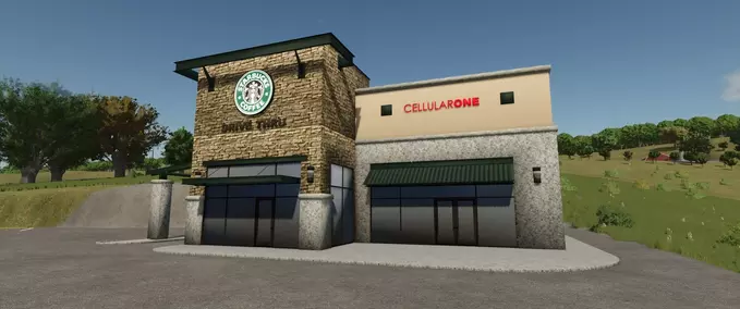 Buildings with Functions Placeable Starbucks Income Generator Farming Simulator mod