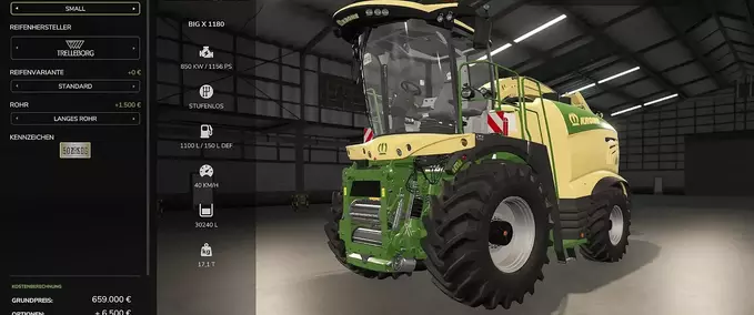 Krone Big X 1180 mit konfigurierbarem Tank Mod Image