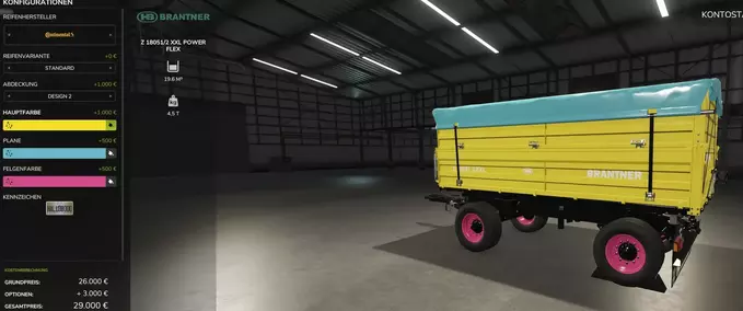 Trailers Brantner Z 18051/2 XXL Power Flex Color Configuration Farming Simulator mod