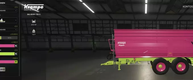 Other trailers Krampe Big Body 750 S with Color Configuration Farming Simulator mod